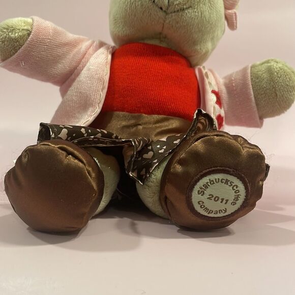 Starbucks Coffee Company Bearista Bears 2011 in Pink and Brown w Heart Details - Picture 7 of 8